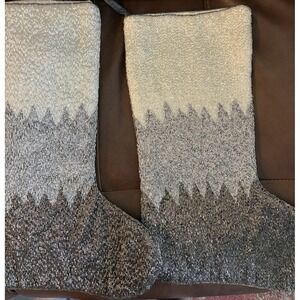 NEW Tahari  Christmas Stockings Silver‎ Sequins  19" Set of 2 stunning!!Rare HTF